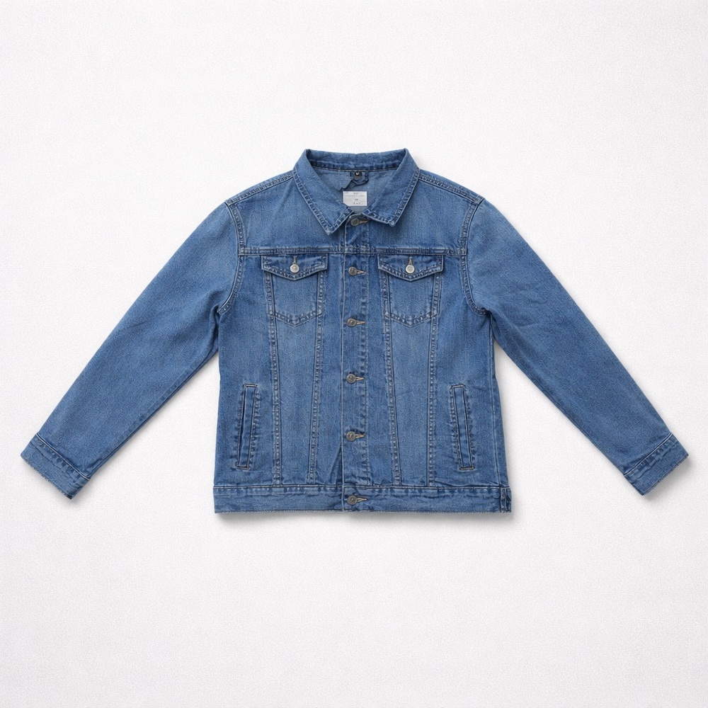 Women’s Blue Denim Jacket Long Sleeve Pockets Size XL